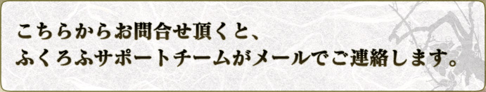 こちらからお問合せ頂くと、
ふくろふサポートチームがメールでご連絡します。